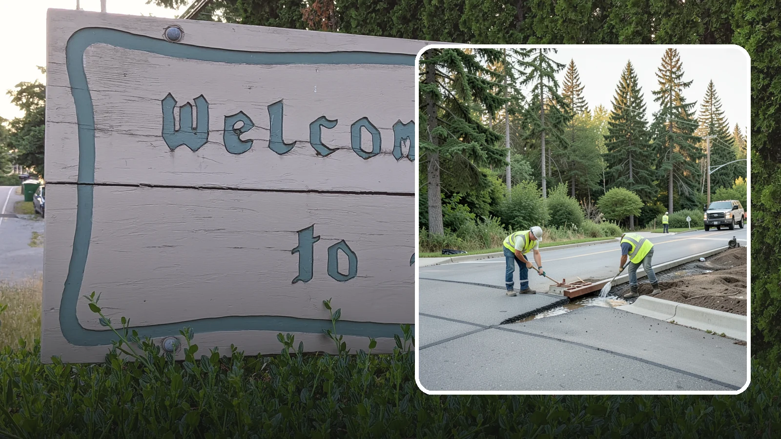 Valley Gutter Construction in Brier, Snohomish County, WA - Concrete valley gutters that channel surface runoff across intersections and parking areas.