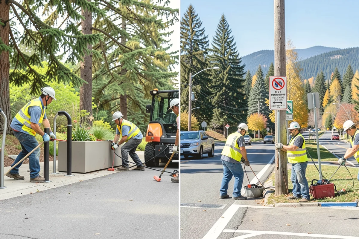 Valley Gutter Construction in Covington, King County, WA - Shoot flow-line elevations and confirm drainage direction
