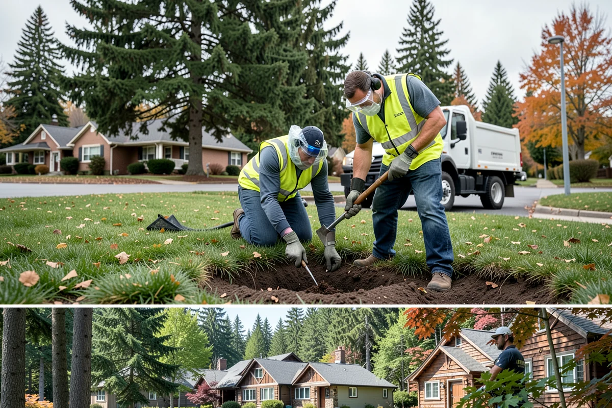 Valley Gutter Construction in Edgewood, Pierce County, WA - Installing valley gutters ahead of the fall rainy season ensures drainage improvements are in place before peak stormwater flows.
