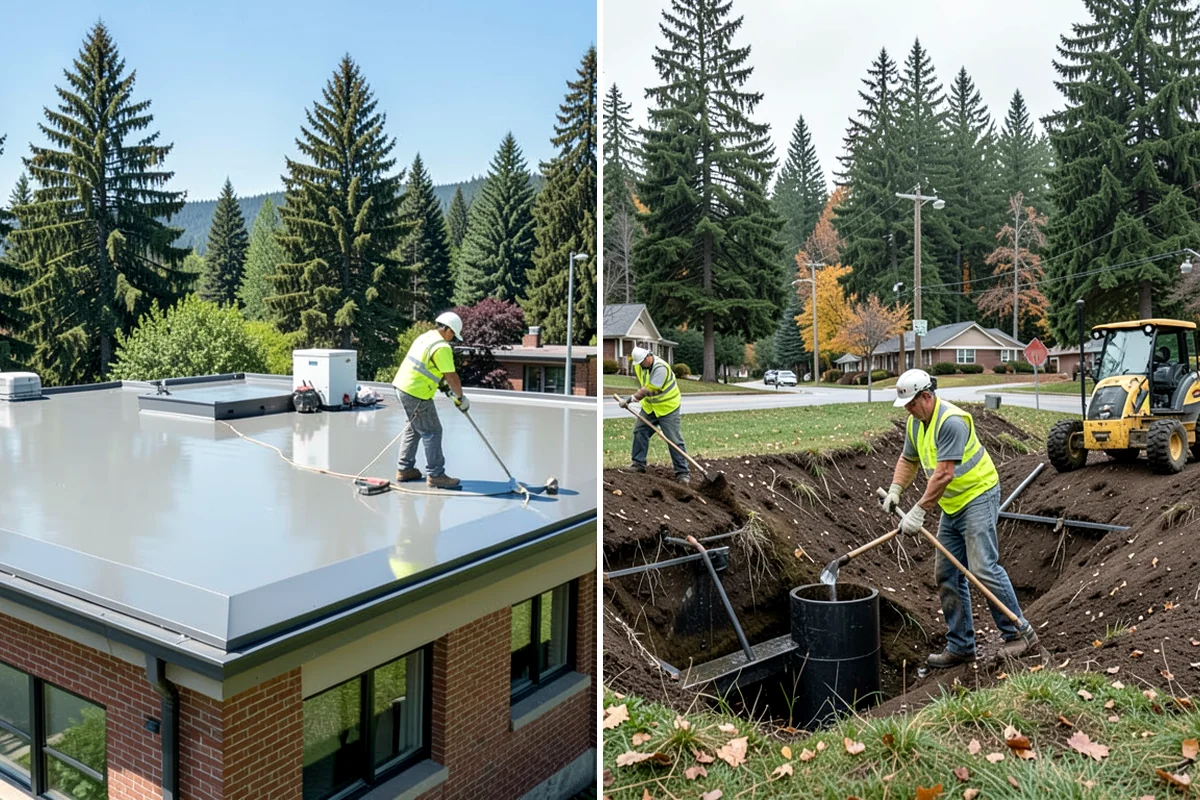 Valley Gutter Construction in Gig Harbor, Pierce County, WA - Shoot flow-line elevations and confirm drainage direction