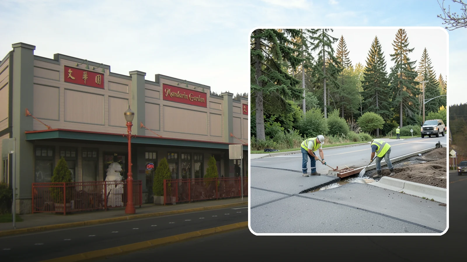 Valley Gutter Construction in Issaquah, King County, WA - Concrete valley gutters that channel surface runoff across intersections and parking areas.