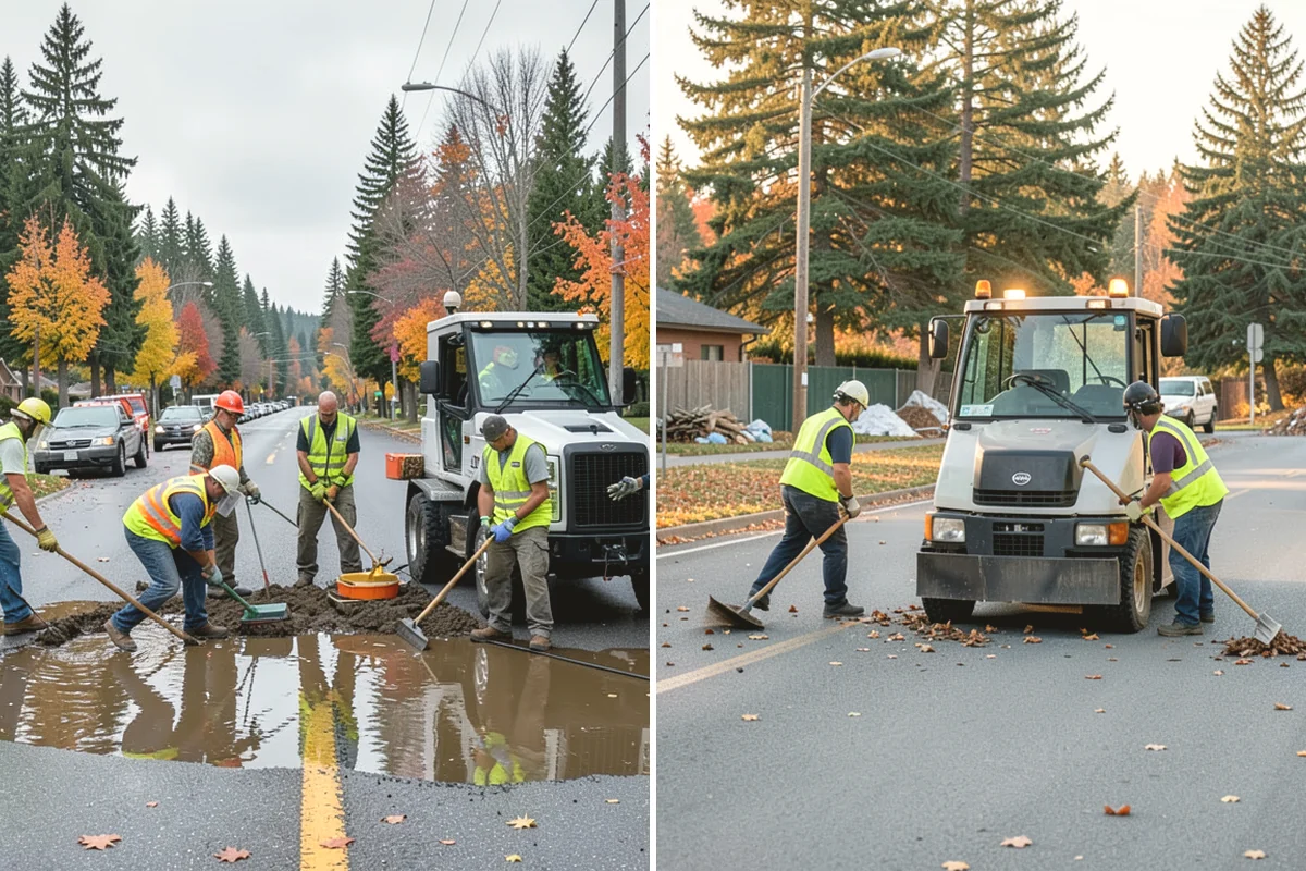 Valley Gutter Construction in Lake Stevens, Snohomish County, WA - Shoot flow-line elevations and confirm drainage direction