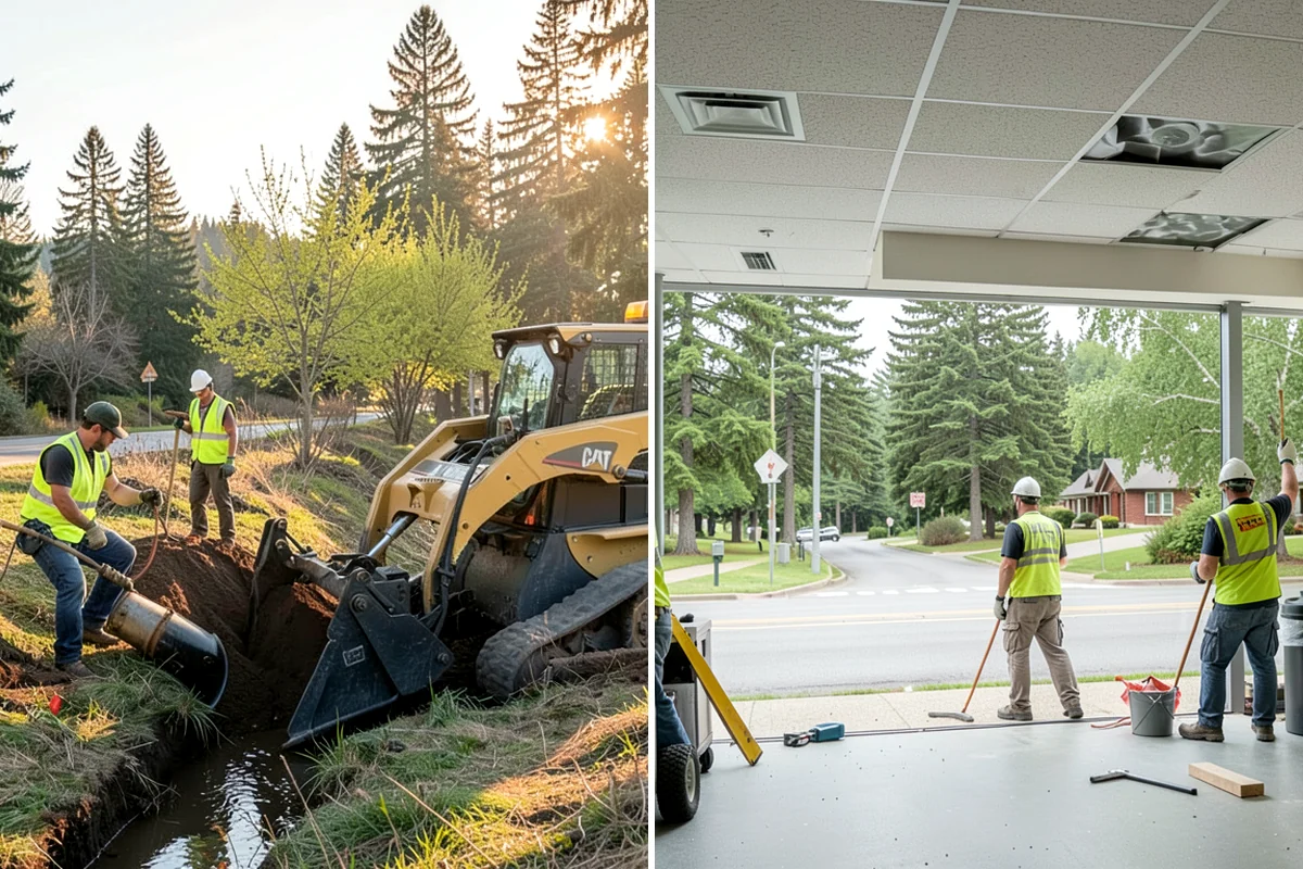 Valley Gutter Construction in Lakewood, Pierce County, WA - Shoot flow-line elevations and confirm drainage direction