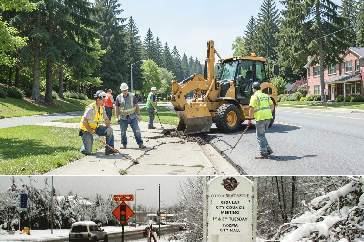Valley Gutter Construction in Newcastle, King County, WA - Installing valley gutters ahead of the fall rainy season ensures drainage improvements are in place before peak stormwater flows.