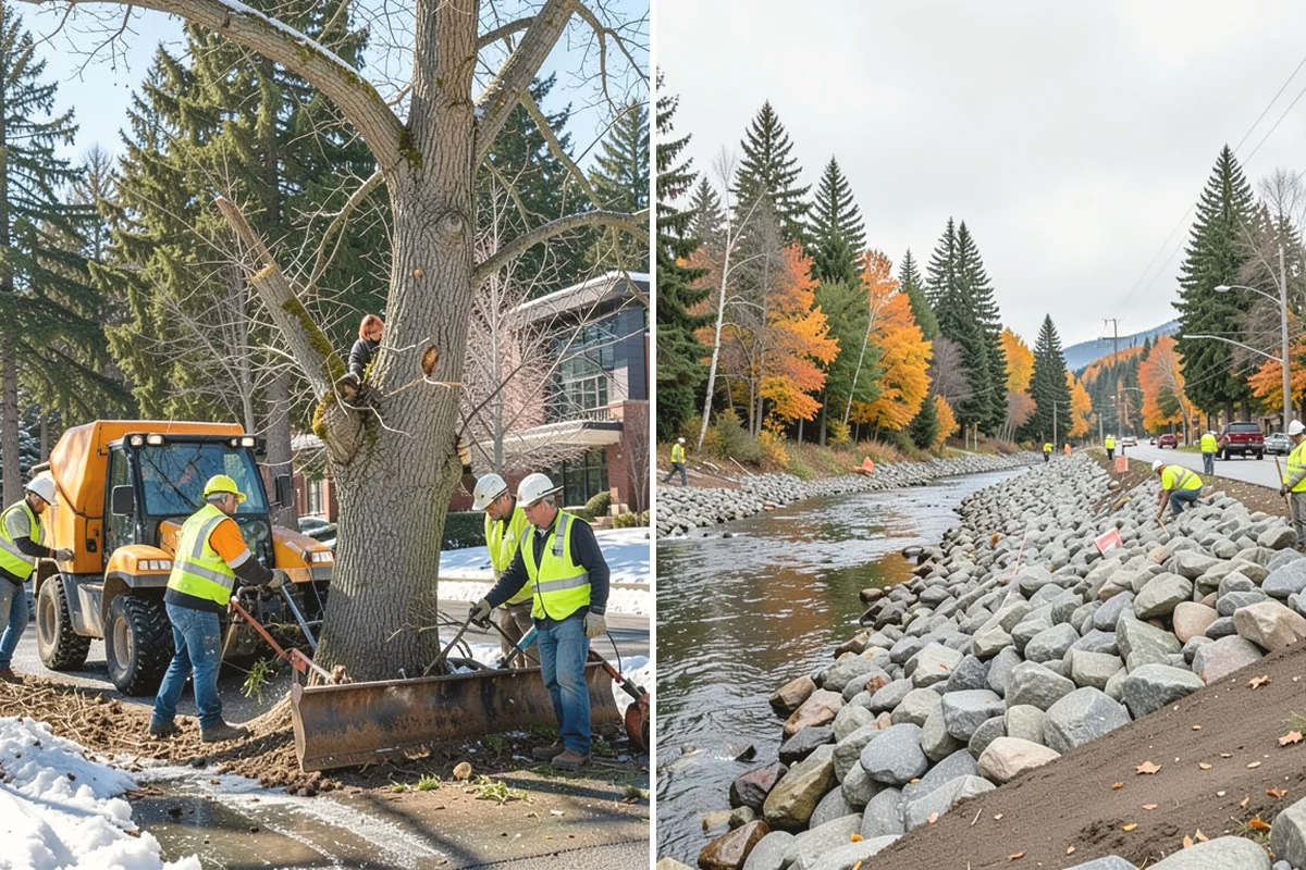 Valley Gutter Construction in North Bend, King County, WA - Shoot flow-line elevations and confirm drainage direction