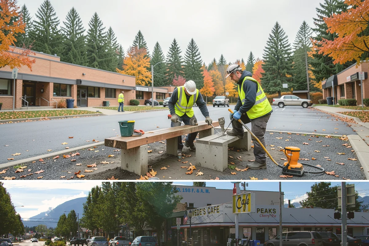 Valley Gutter Construction in North Bend, King County, WA - Installing valley gutters ahead of the fall rainy season ensures drainage improvements are in place before peak stormwater flows.