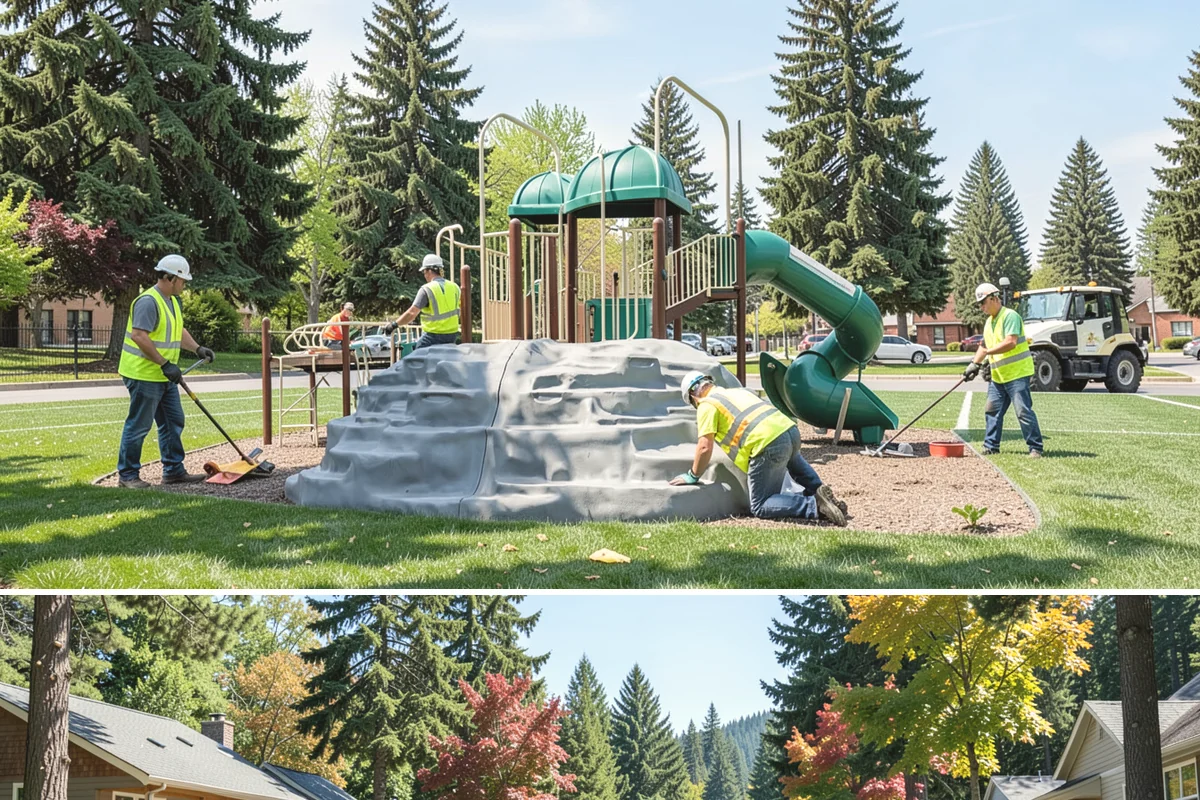 Valley Gutter Construction in Orting, Pierce County, WA - Installing valley gutters ahead of the fall rainy season ensures drainage improvements are in place before peak stormwater flows.