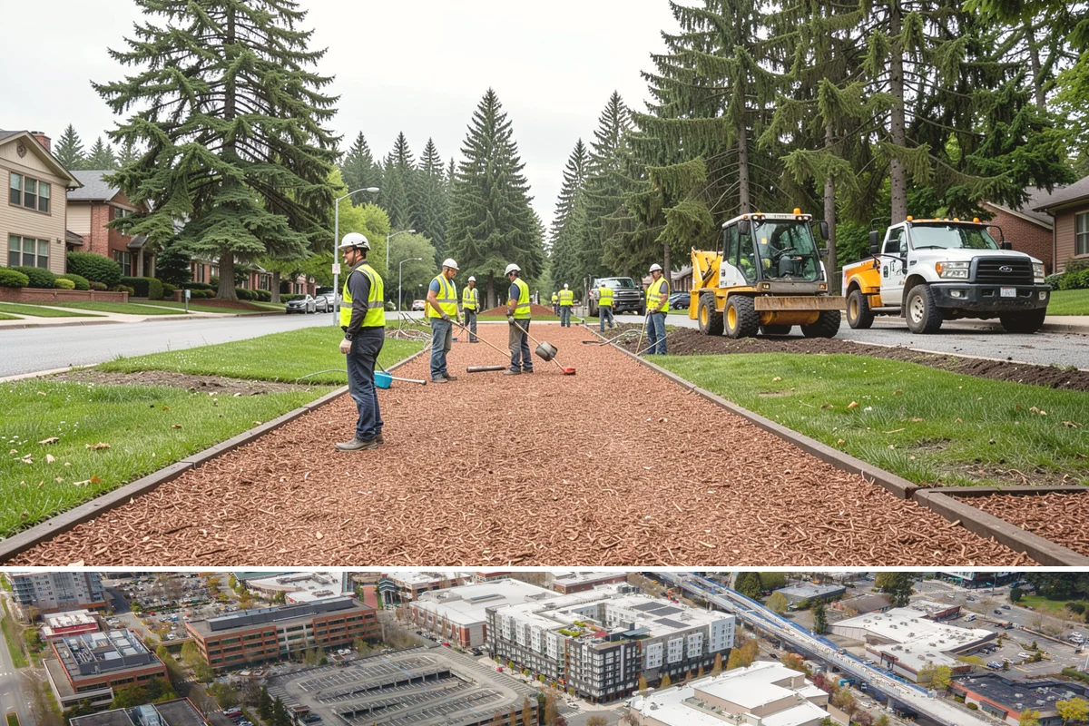 Valley Gutter Construction in Redmond, King County, WA - Installing valley gutters ahead of the fall rainy season ensures drainage improvements are in place before peak stormwater flows.