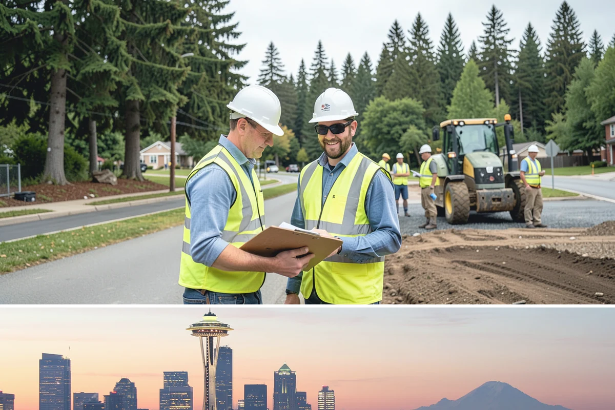 Valley Gutter Construction in Seattle, King County, WA - Installing valley gutters ahead of the fall rainy season ensures drainage improvements are in place before peak stormwater flows.