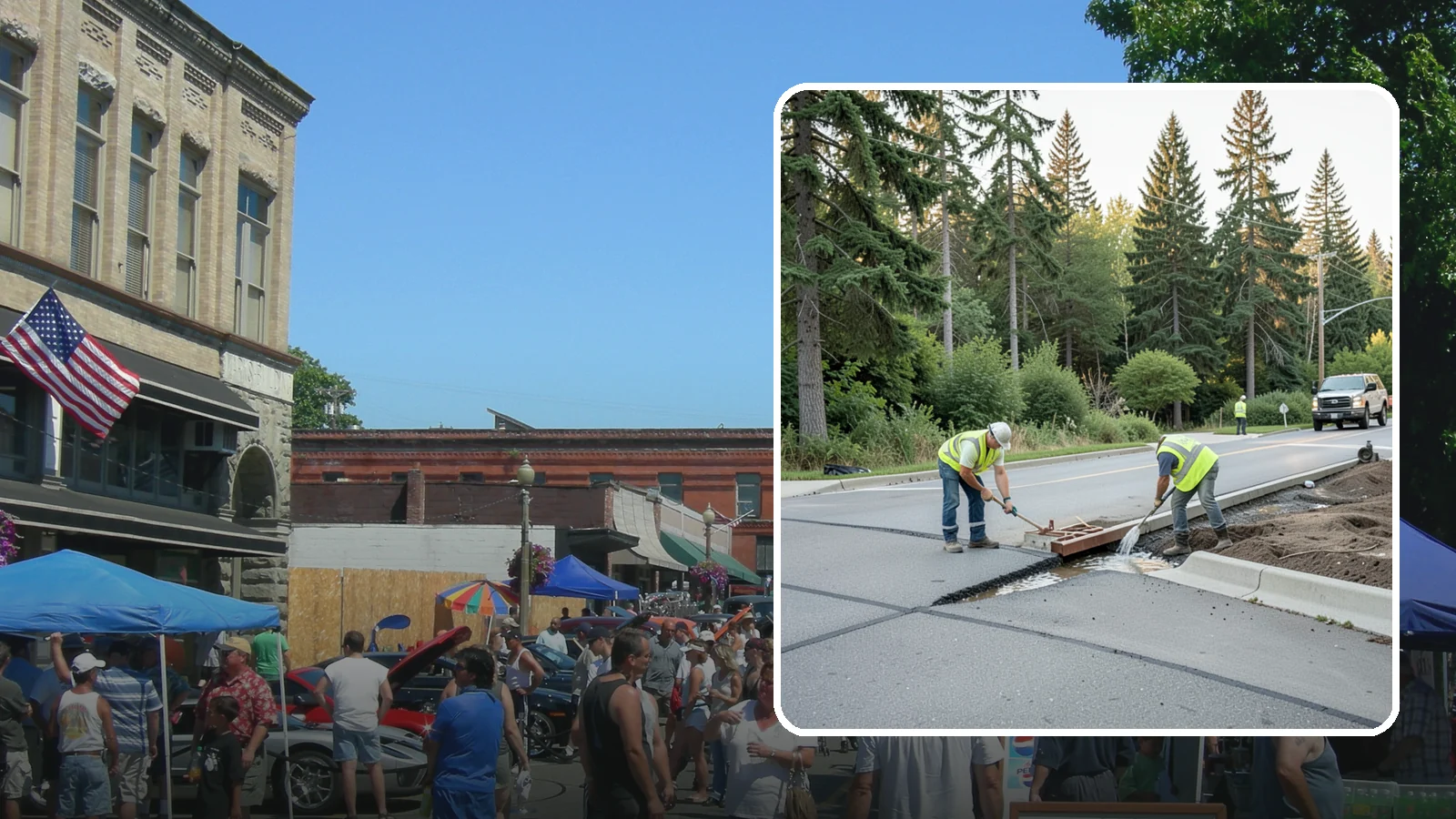 Valley Gutter Construction in Snohomish, Snohomish County, WA - Concrete valley gutters that channel surface runoff across intersections and parking areas.