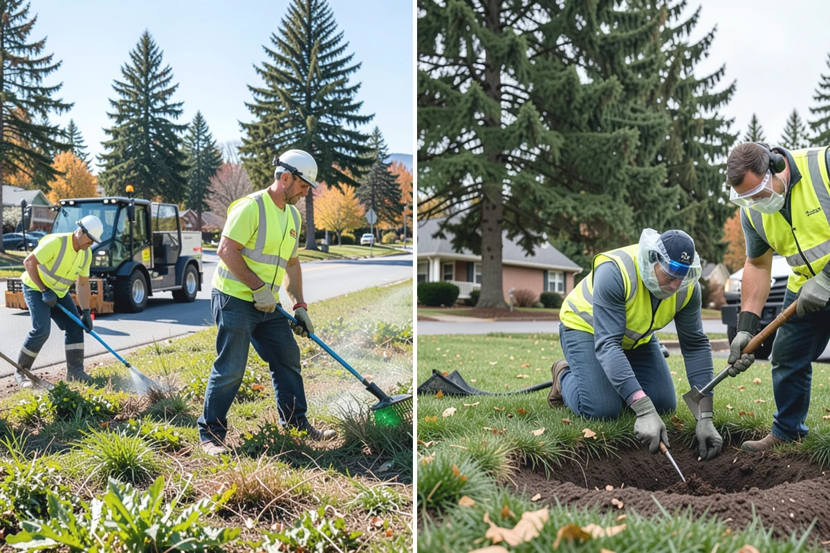 Valley Gutter Construction in Sumner, Pierce County, WA - Shoot flow-line elevations and confirm drainage direction