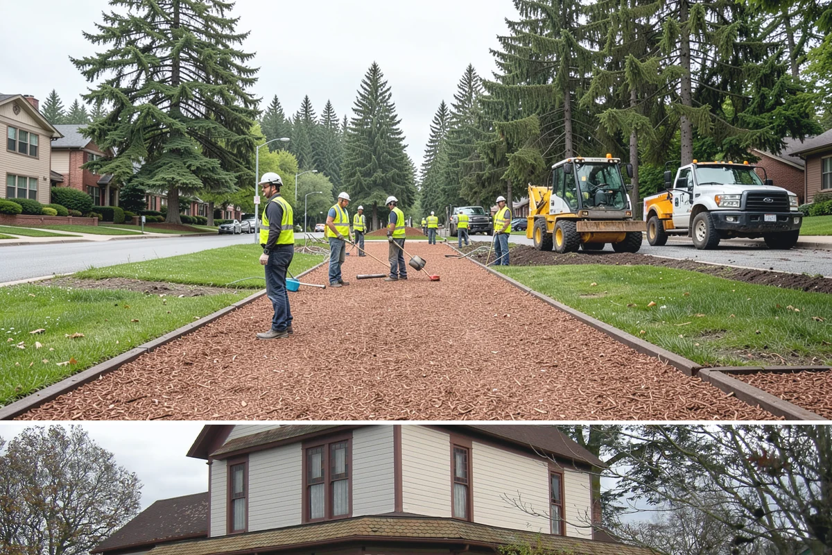 Valley Gutter Construction in Sumner, Pierce County, WA - Installing valley gutters ahead of the fall rainy season ensures drainage improvements are in place before peak stormwater flows.