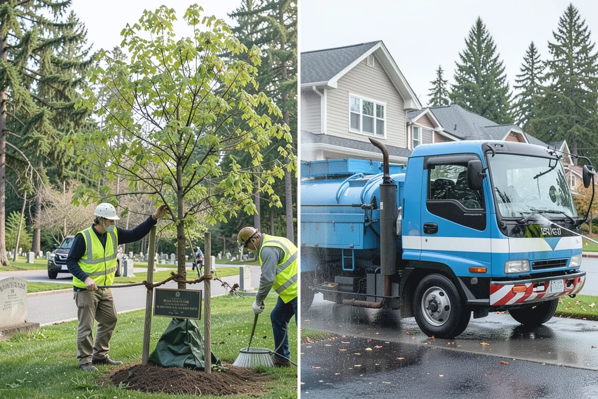 Valley Gutter Construction in Woodinville, King County, WA - Shoot flow-line elevations and confirm drainage direction