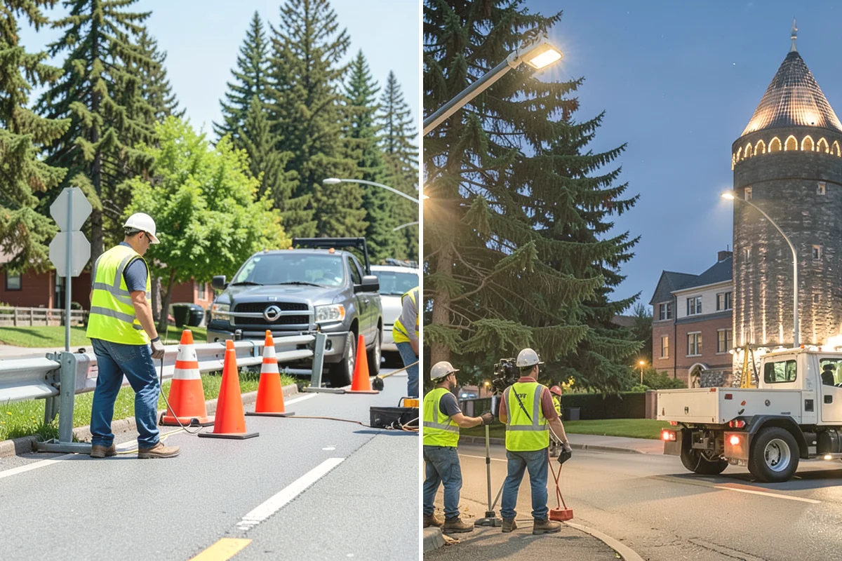 Valley Gutter Construction in Yarrow Point, King County, WA - Shoot flow-line elevations and confirm drainage direction