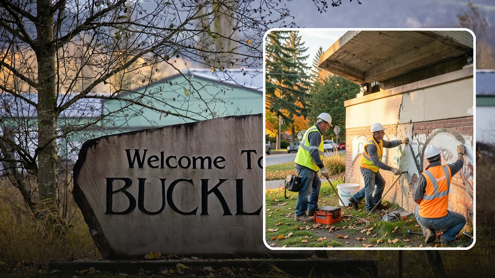 Vandalism Repair in Buckley, Pierce County, WA - Repair and restoration of damaged public property following acts of vandalism.