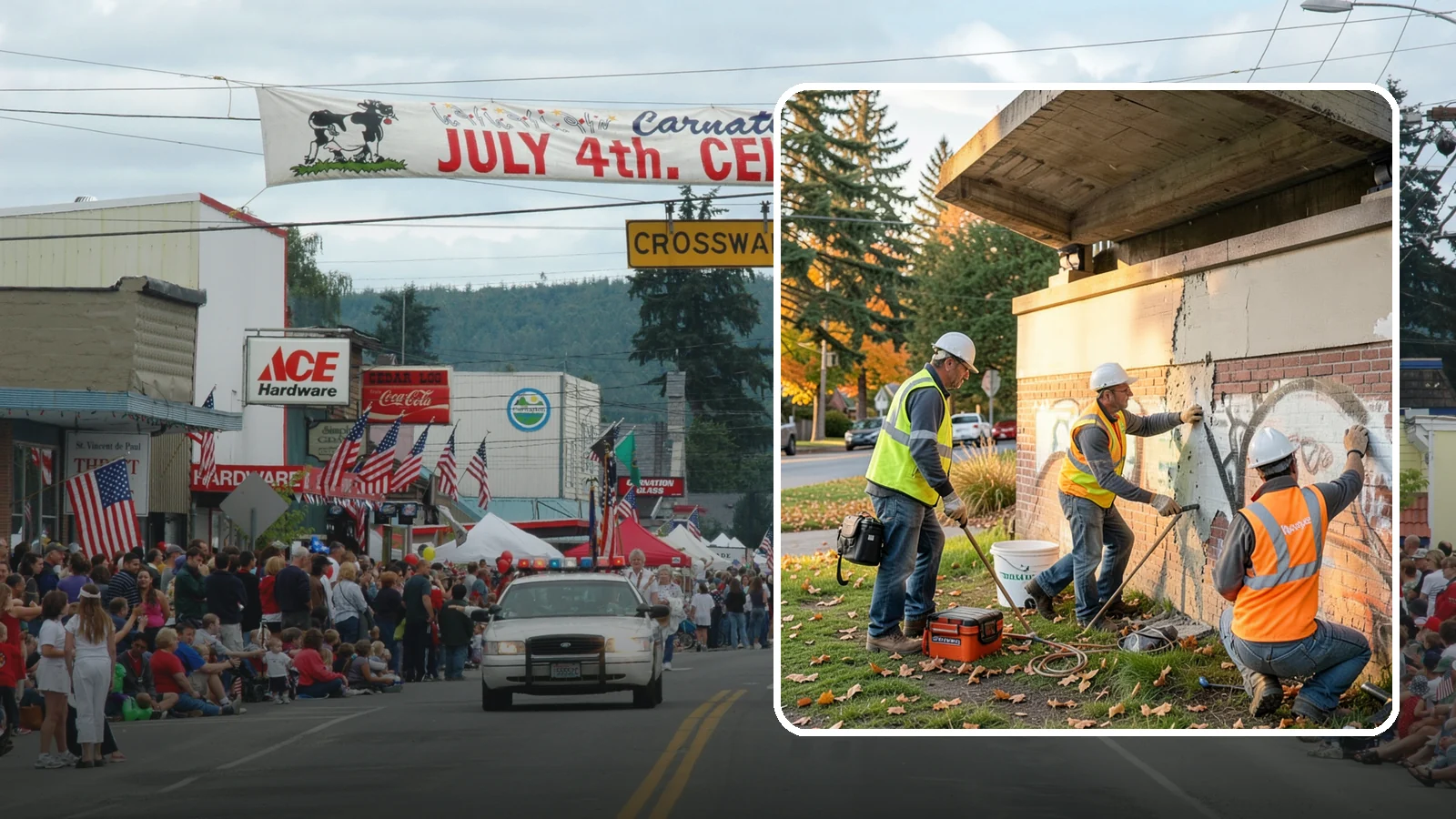 Vandalism Repair in Carnation, King County, WA - Repair and restoration of damaged public property following acts of vandalism.