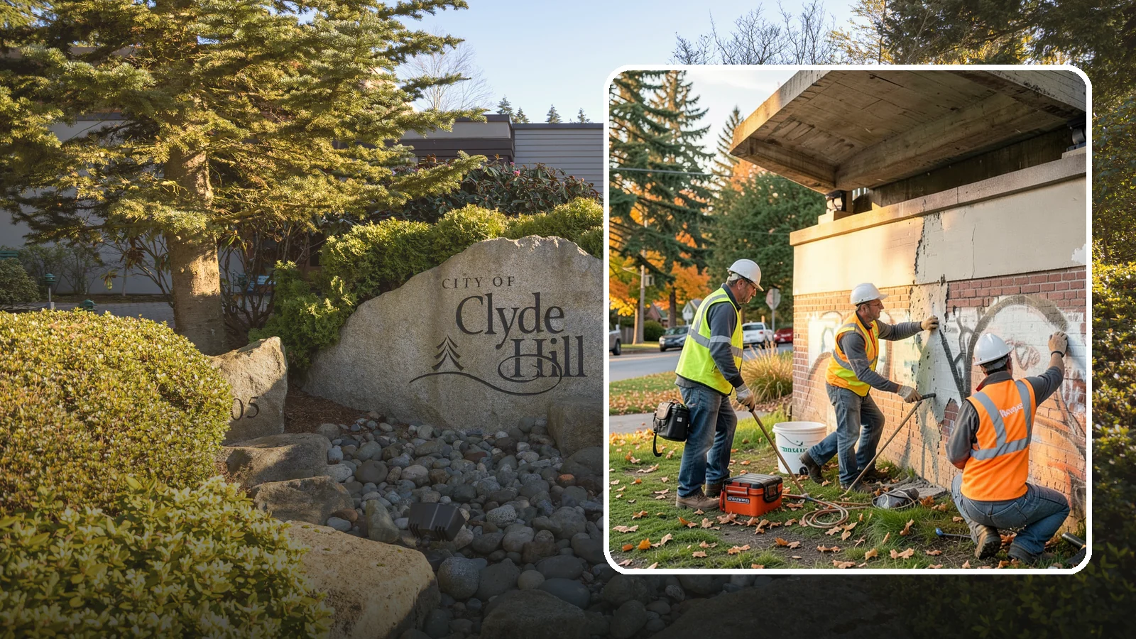 Vandalism Repair in Clyde Hill, King County, WA - Repair and restoration of damaged public property following acts of vandalism.