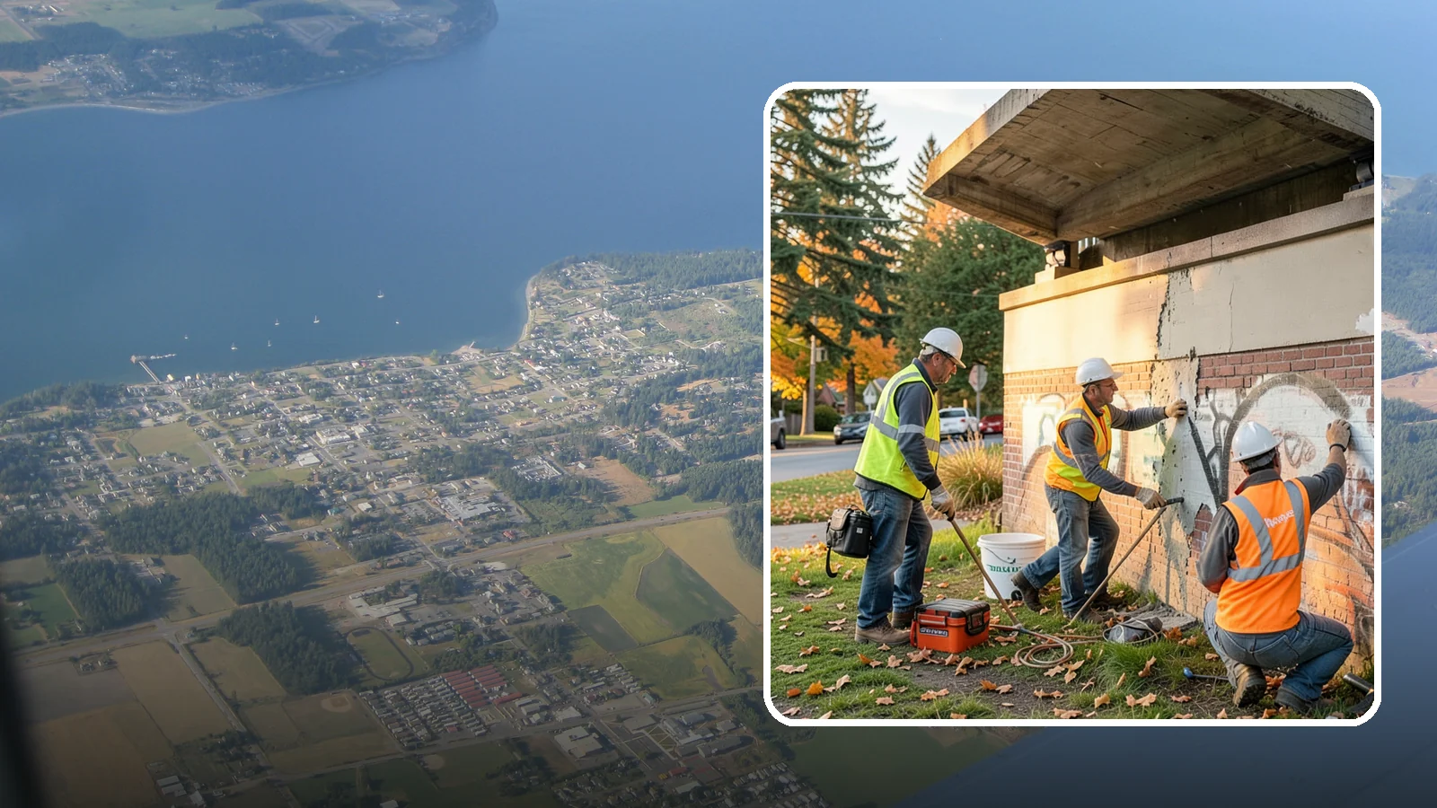 Vandalism Repair in Coupeville, Island County, WA - Repair and restoration of damaged public property following acts of vandalism.