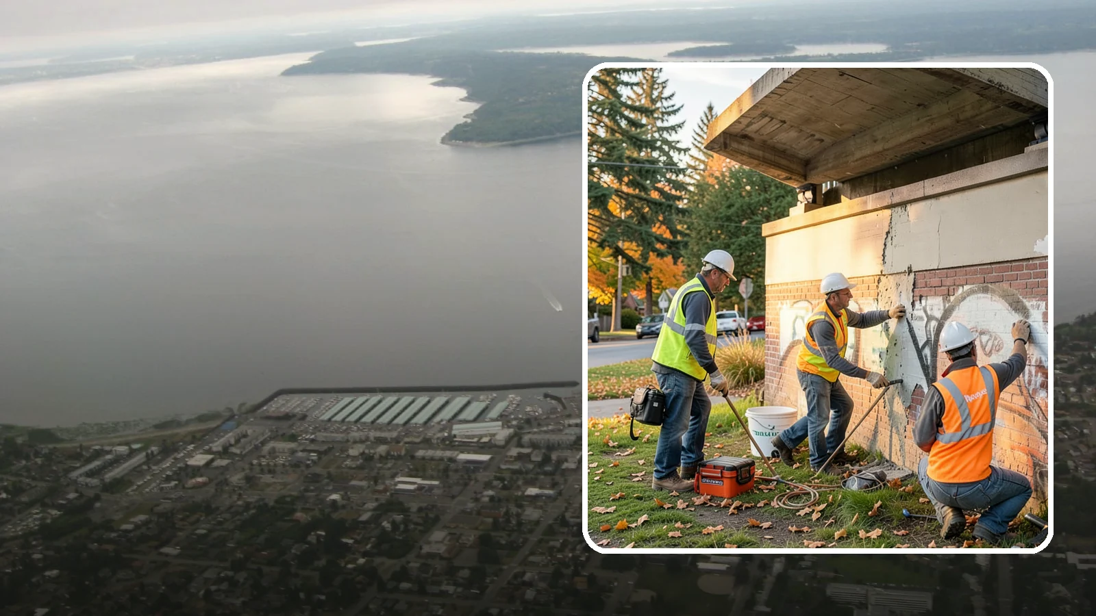 Vandalism Repair in Des Moines, King County, WA - Repair and restoration of damaged public property following acts of vandalism.