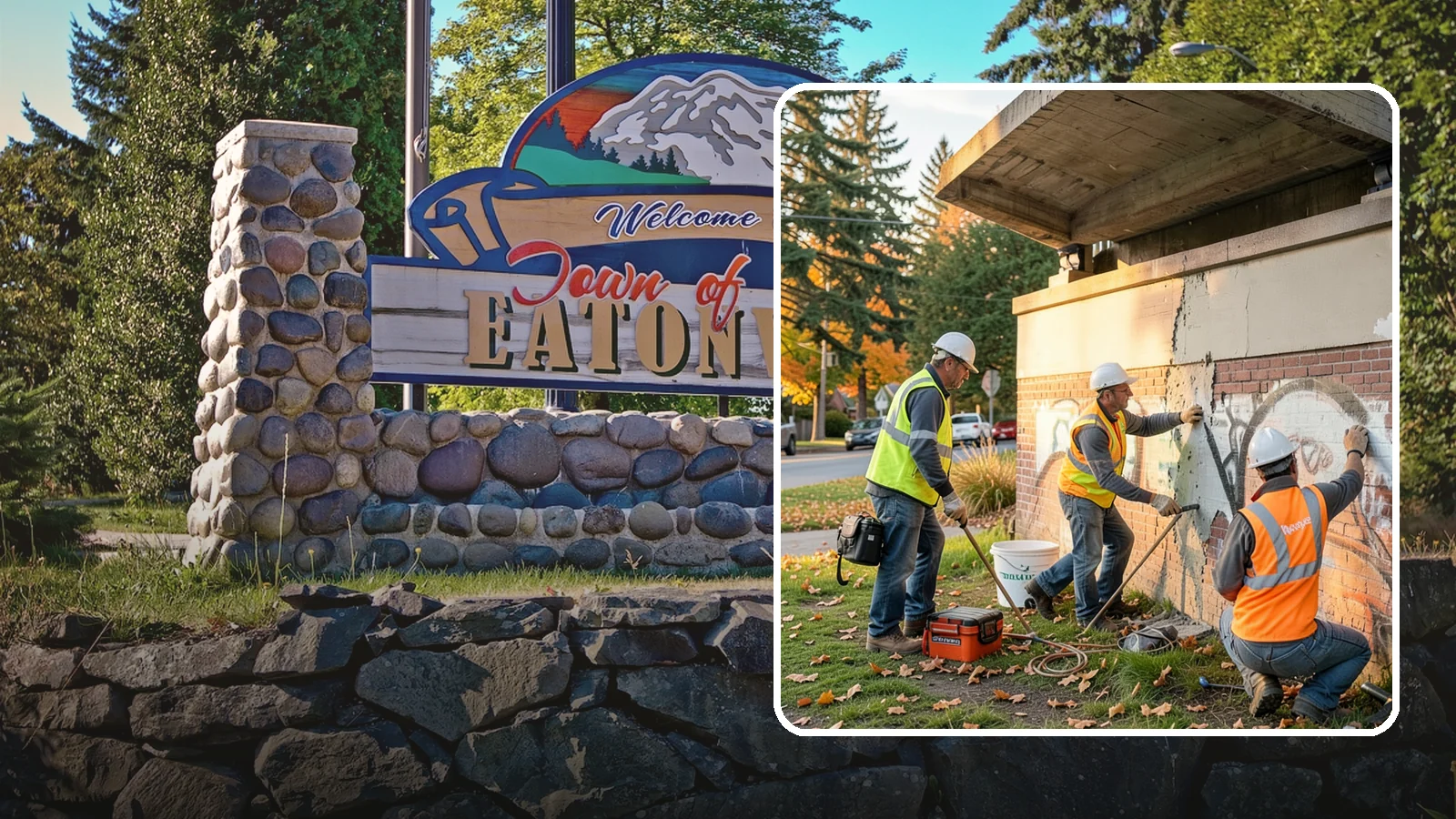Vandalism Repair in Eatonville, Pierce County, WA - Repair and restoration of damaged public property following acts of vandalism.
