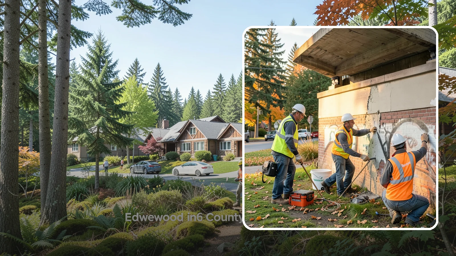 Vandalism Repair in Edgewood, Pierce County, WA - Repair and restoration of damaged public property following acts of vandalism.