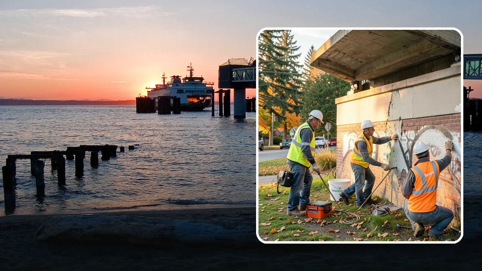 Vandalism Repair in Edmonds, Snohomish County, WA - Repair and restoration of damaged public property following acts of vandalism.