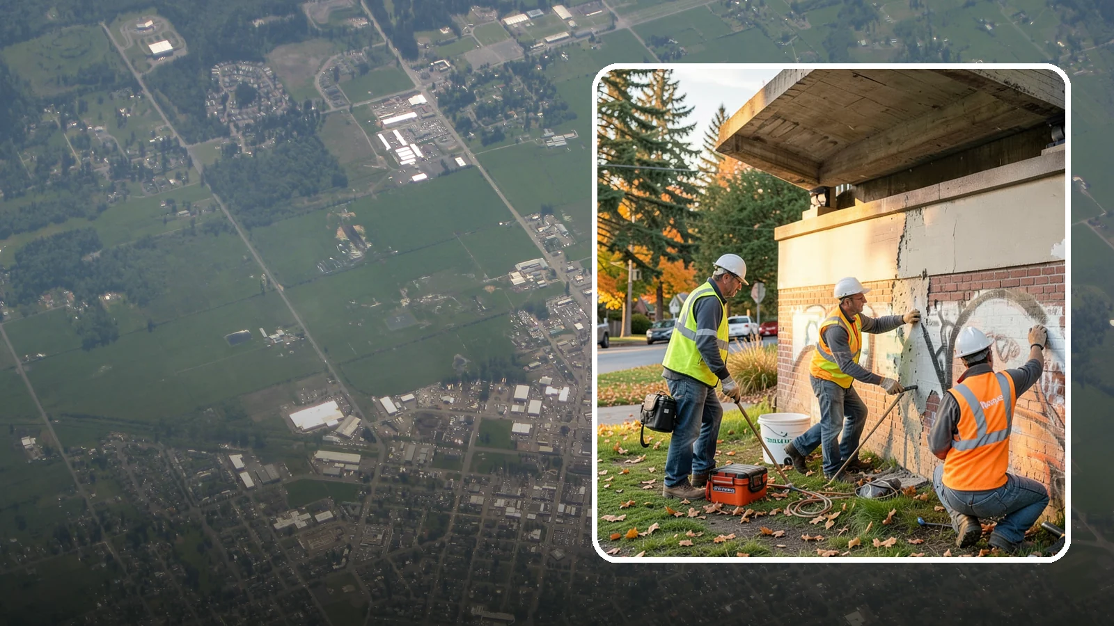 Vandalism Repair in Enumclaw, King County, WA - Repair and restoration of damaged public property following acts of vandalism.