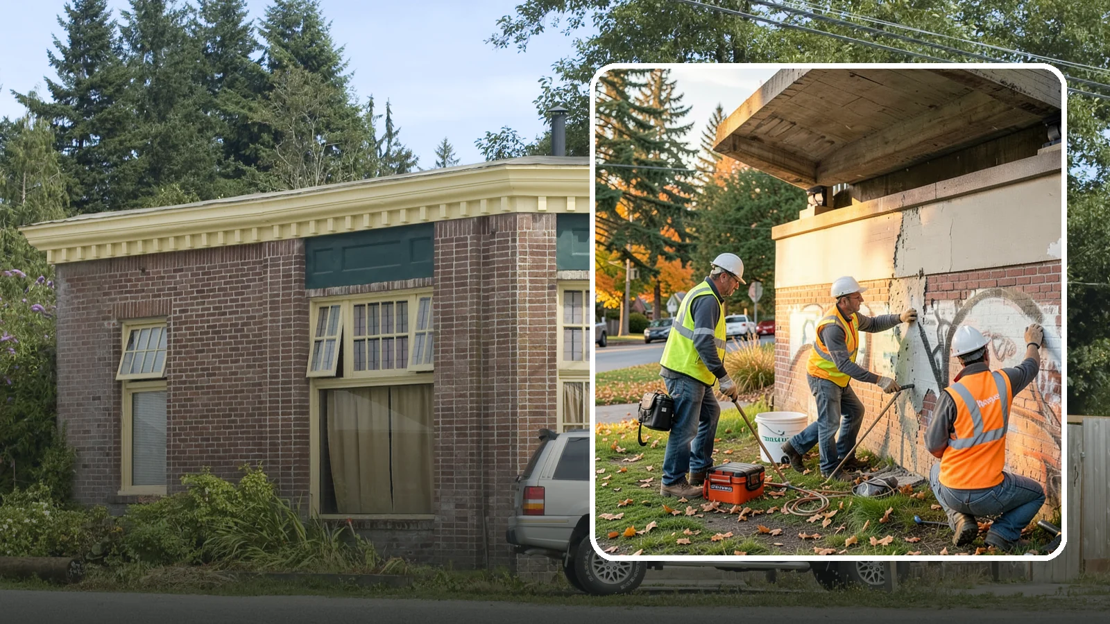 Vandalism Repair in Hamilton, Skagit County, WA - Repair and restoration of damaged public property following acts of vandalism.