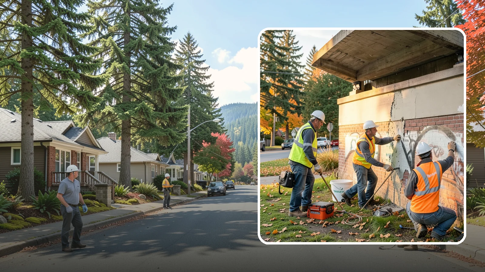 Vandalism Repair in Hunts Point, King County, WA - Repair and restoration of damaged public property following acts of vandalism.