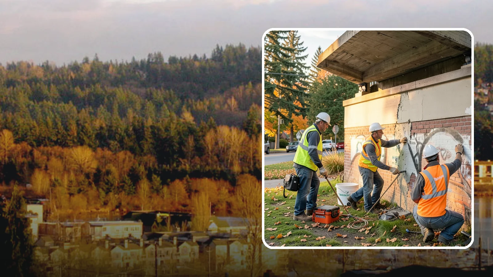 Vandalism Repair in Kenmore, King County, WA - Repair and restoration of damaged public property following acts of vandalism.