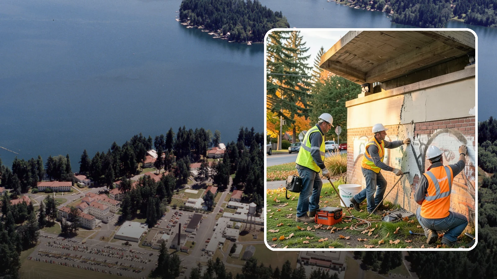 Vandalism Repair in Lakewood, Pierce County, WA - Repair and restoration of damaged public property following acts of vandalism.