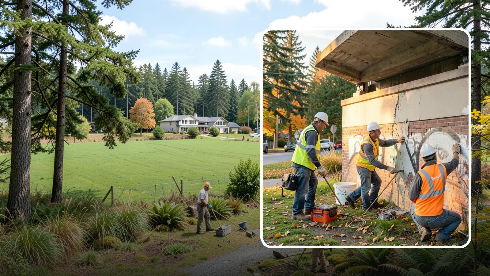 Vandalism Repair in Lyman, Skagit County, WA - Repair and restoration of damaged public property following acts of vandalism.