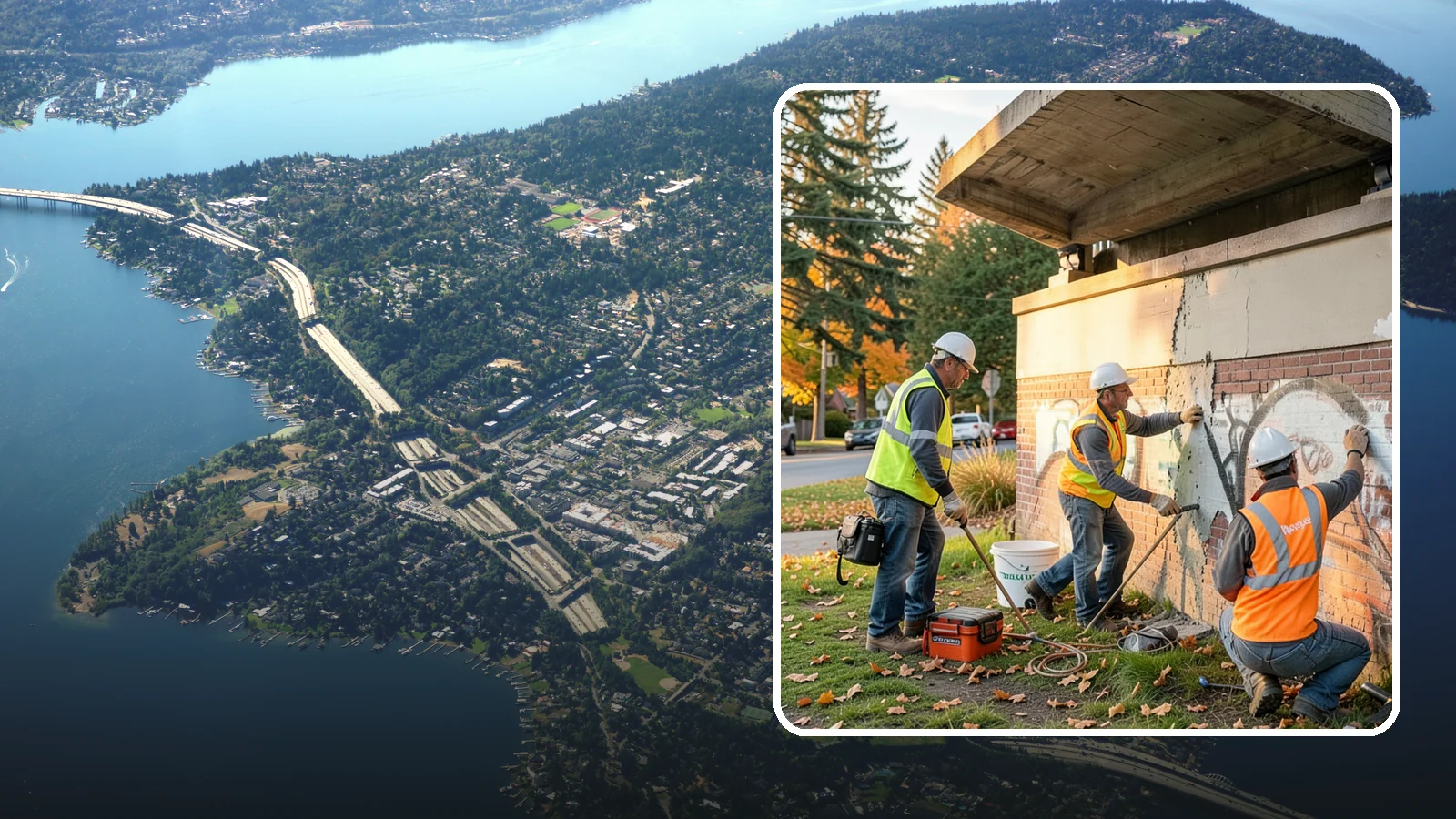 Vandalism Repair in Mercer Island, King County, WA - Repair and restoration of damaged public property following acts of vandalism.