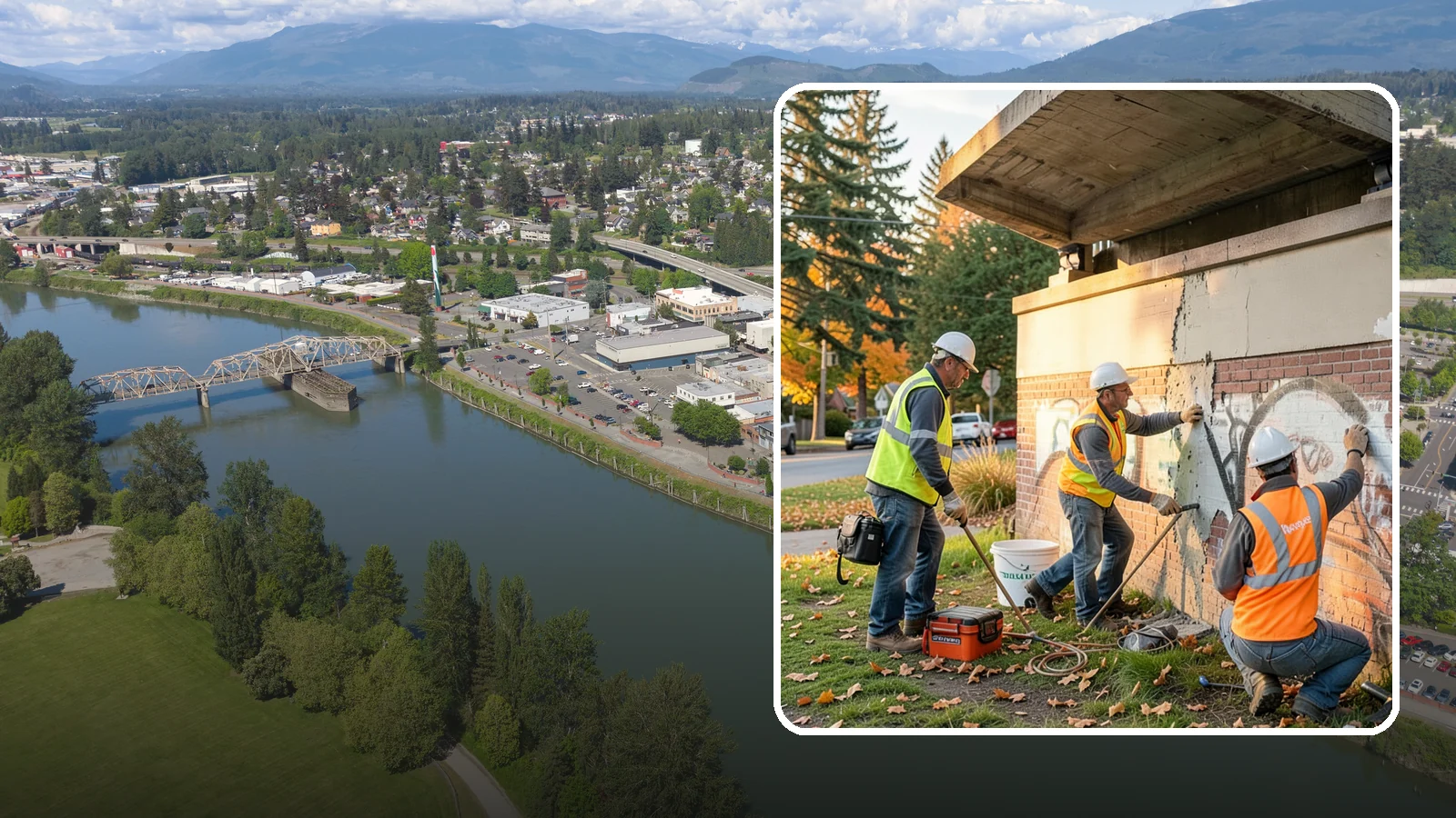 Vandalism Repair in Mount Vernon, Skagit County, WA - Repair and restoration of damaged public property following acts of vandalism.