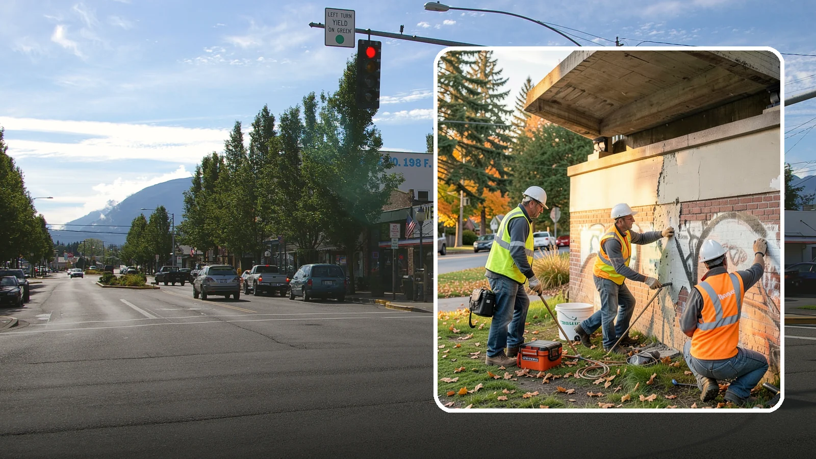 Vandalism Repair in North Bend, King County, WA - Repair and restoration of damaged public property following acts of vandalism.