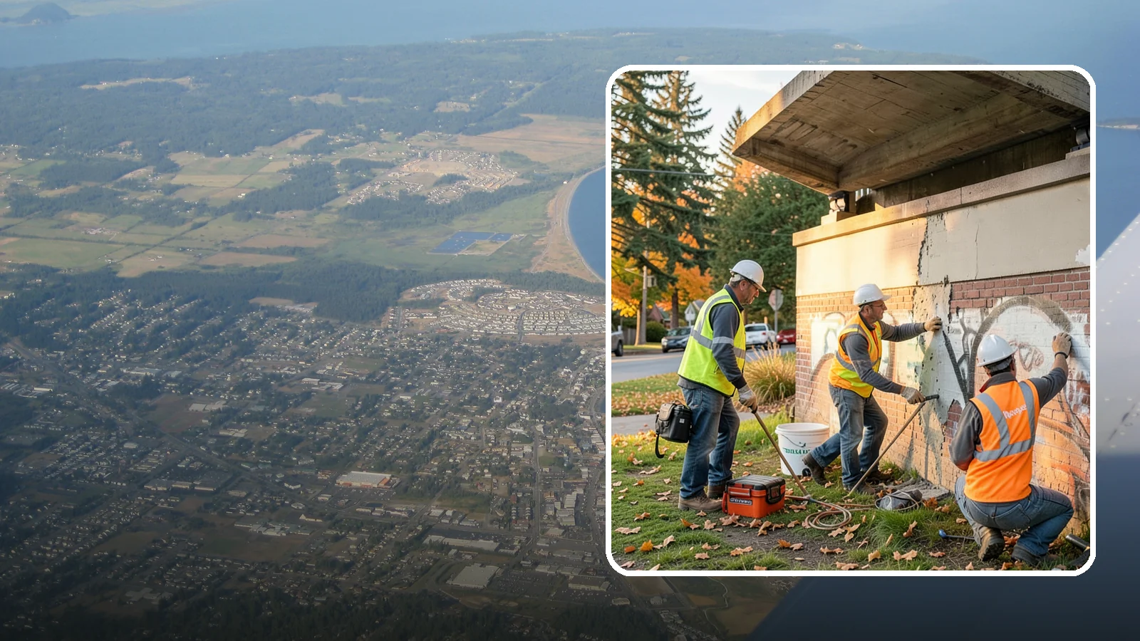 Vandalism Repair in Oak Harbor, Island County, WA - Repair and restoration of damaged public property following acts of vandalism.