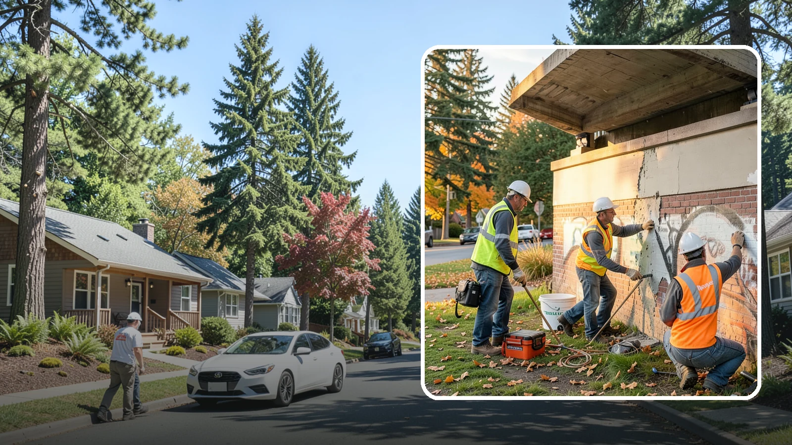 Vandalism Repair in Orting, Pierce County, WA - Repair and restoration of damaged public property following acts of vandalism.