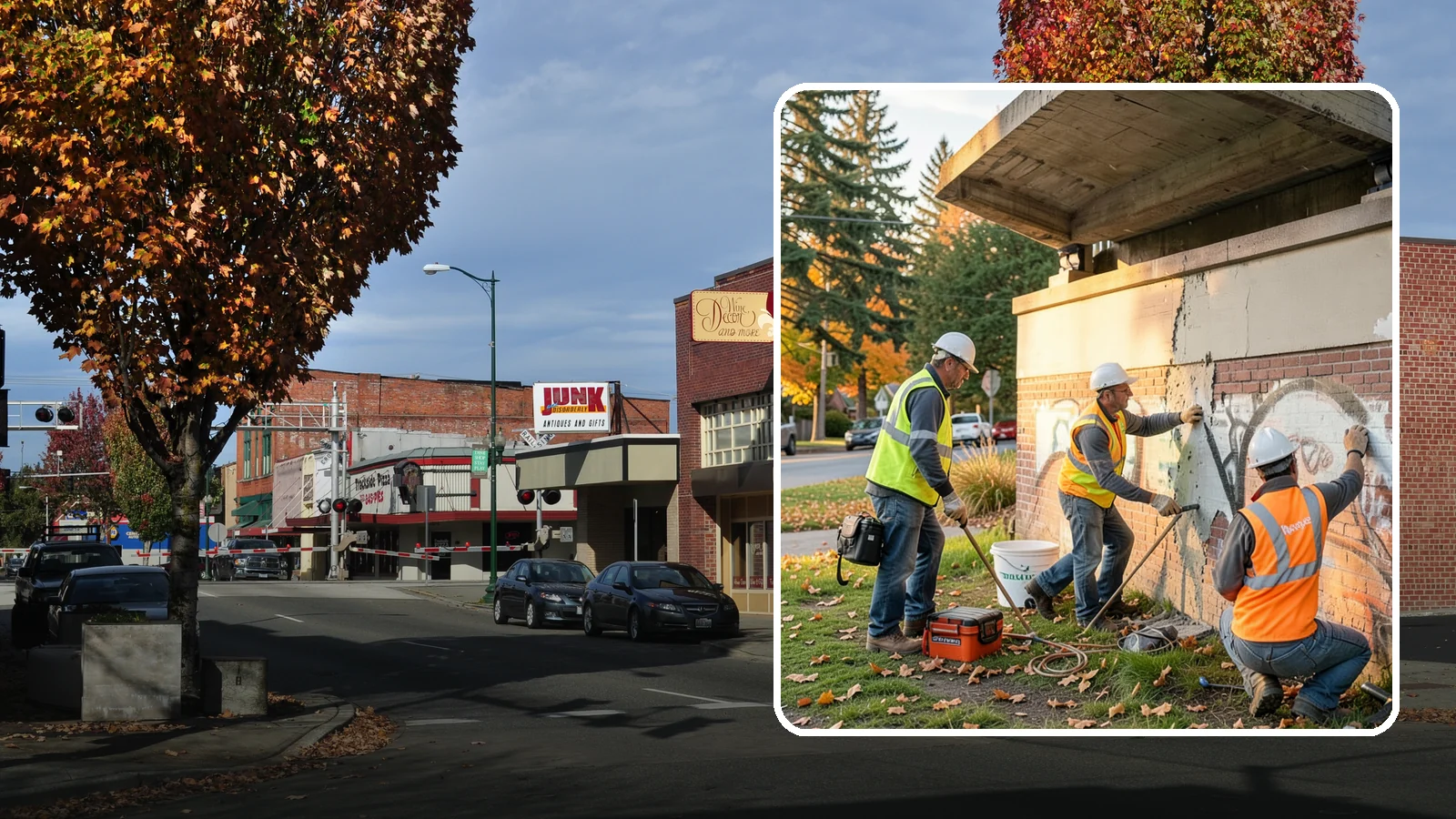 Vandalism Repair in Puyallup, Pierce County, WA - Repair and restoration of damaged public property following acts of vandalism.