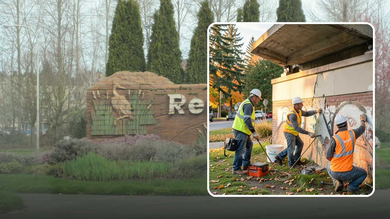Vandalism Repair in Renton, King County, WA - Repair and restoration of damaged public property following acts of vandalism.