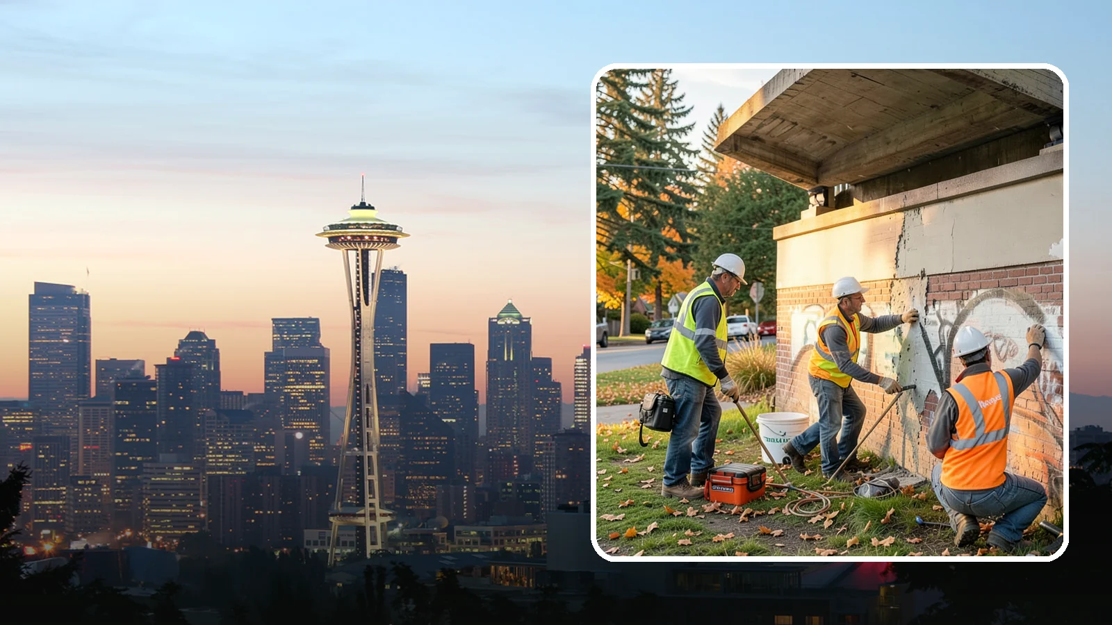 Vandalism Repair in Seattle, King County, WA - Repair and restoration of damaged public property following acts of vandalism.