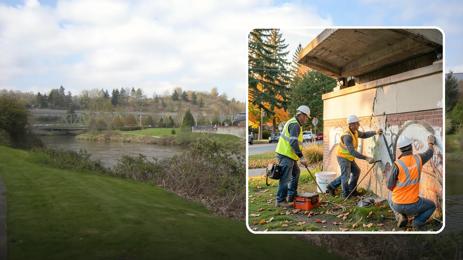 Vandalism Repair in Tukwila, King County, WA - Repair and restoration of damaged public property following acts of vandalism.