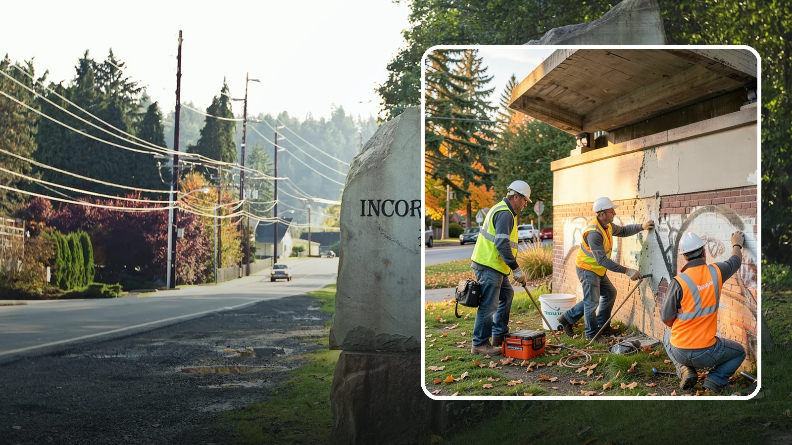 Vandalism Repair in Wilkeson, Pierce County, WA - Repair and restoration of damaged public property following acts of vandalism.