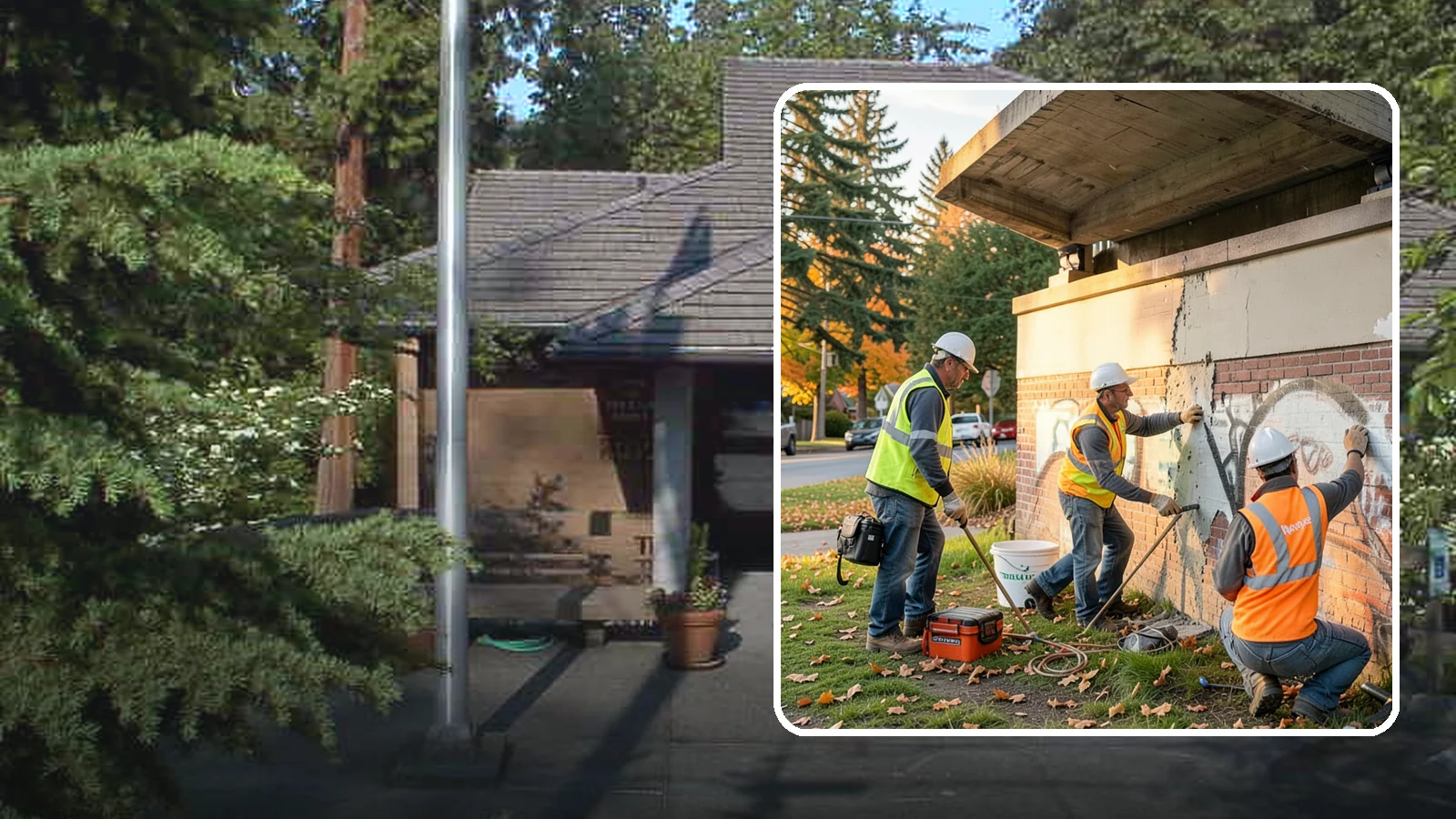 Vandalism Repair in Yarrow Point, King County, WA - Repair and restoration of damaged public property following acts of vandalism.