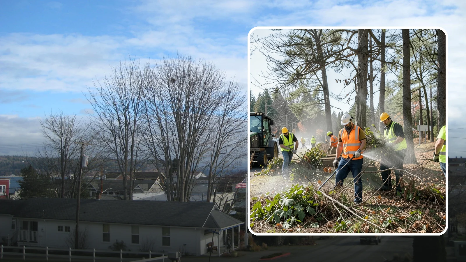 Vegetation Management in Langley, Island County, WA - Ongoing control of woody and herbaceous vegetation across public assets to maintain clearances, safety, and regulatory compliance.