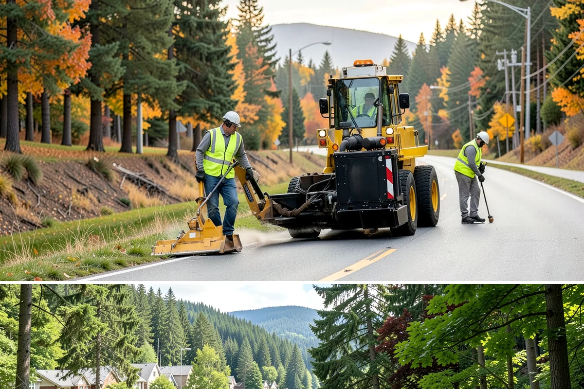 Walking Trail Maintenance in Lake Forest Park, King County, WA - Vegetation clearing peaks in the growing season, while drainage and washout repairs concentrate around the rainy months.