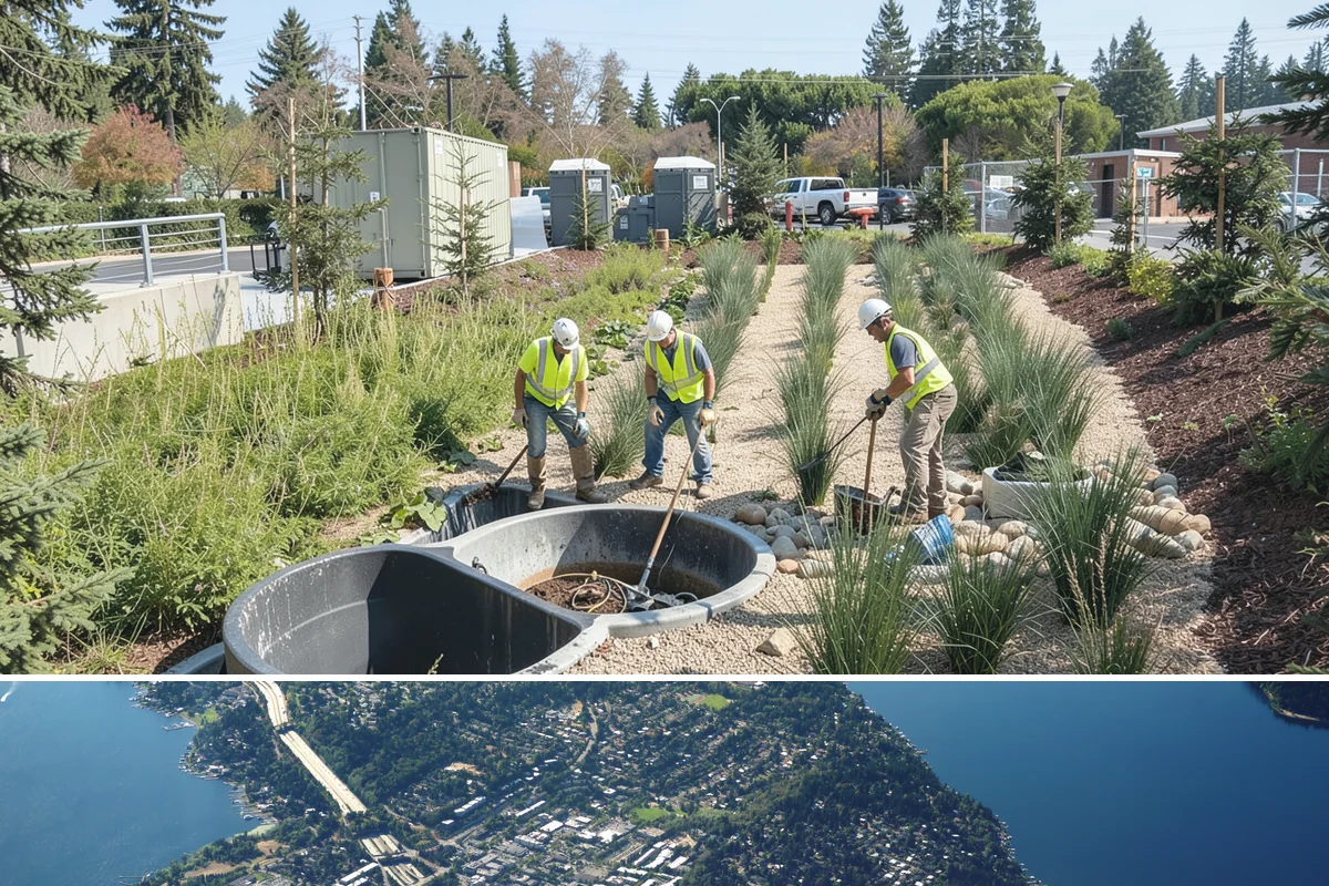 Walking Trail Maintenance in Mercer Island, King County, WA - Vegetation clearing peaks in the growing season, while drainage and washout repairs concentrate around the rainy months.