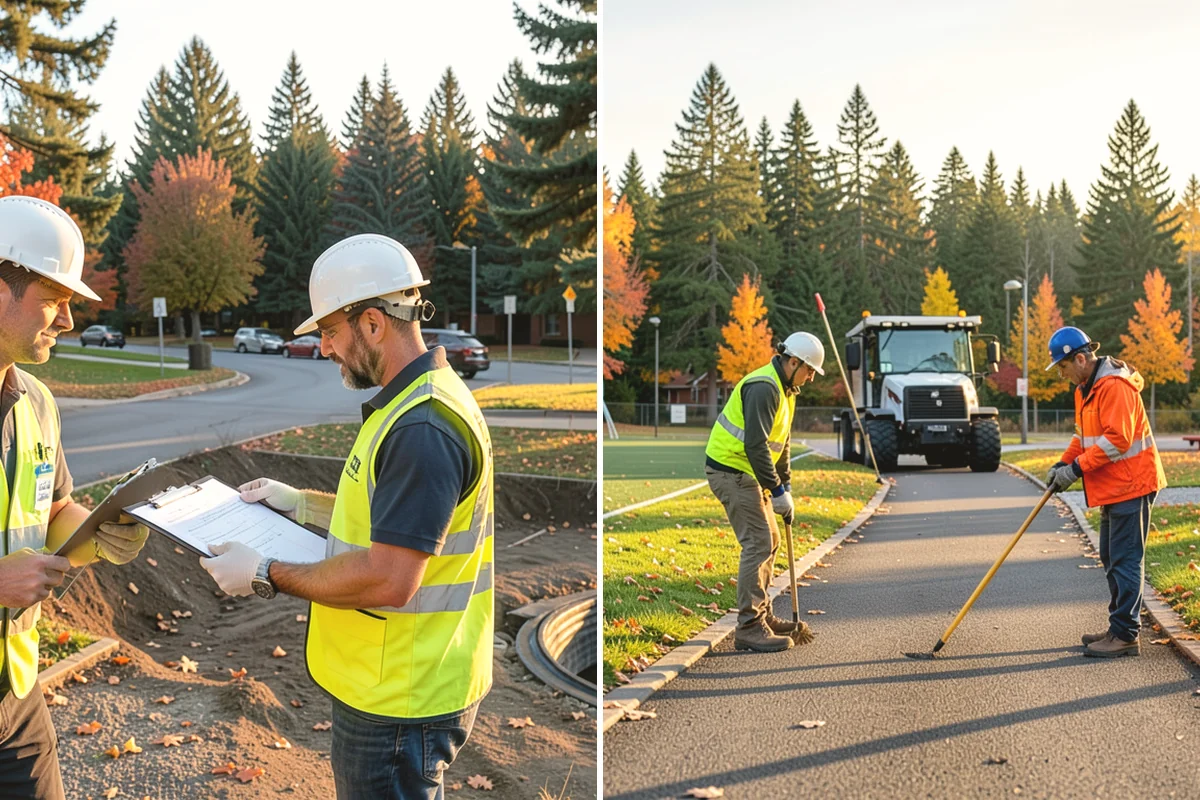 Warning Track Maintenance in University Place, Pierce County, WA - Assess track depth, width, and edge definition