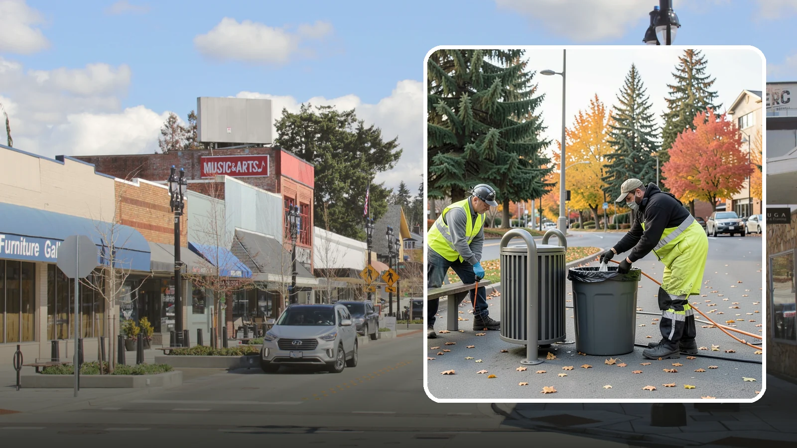 Waste Receptacle Servicing in Bothell, King County, WA - Scheduled emptying, cleaning, and upkeep of public trash and recycling receptacles.