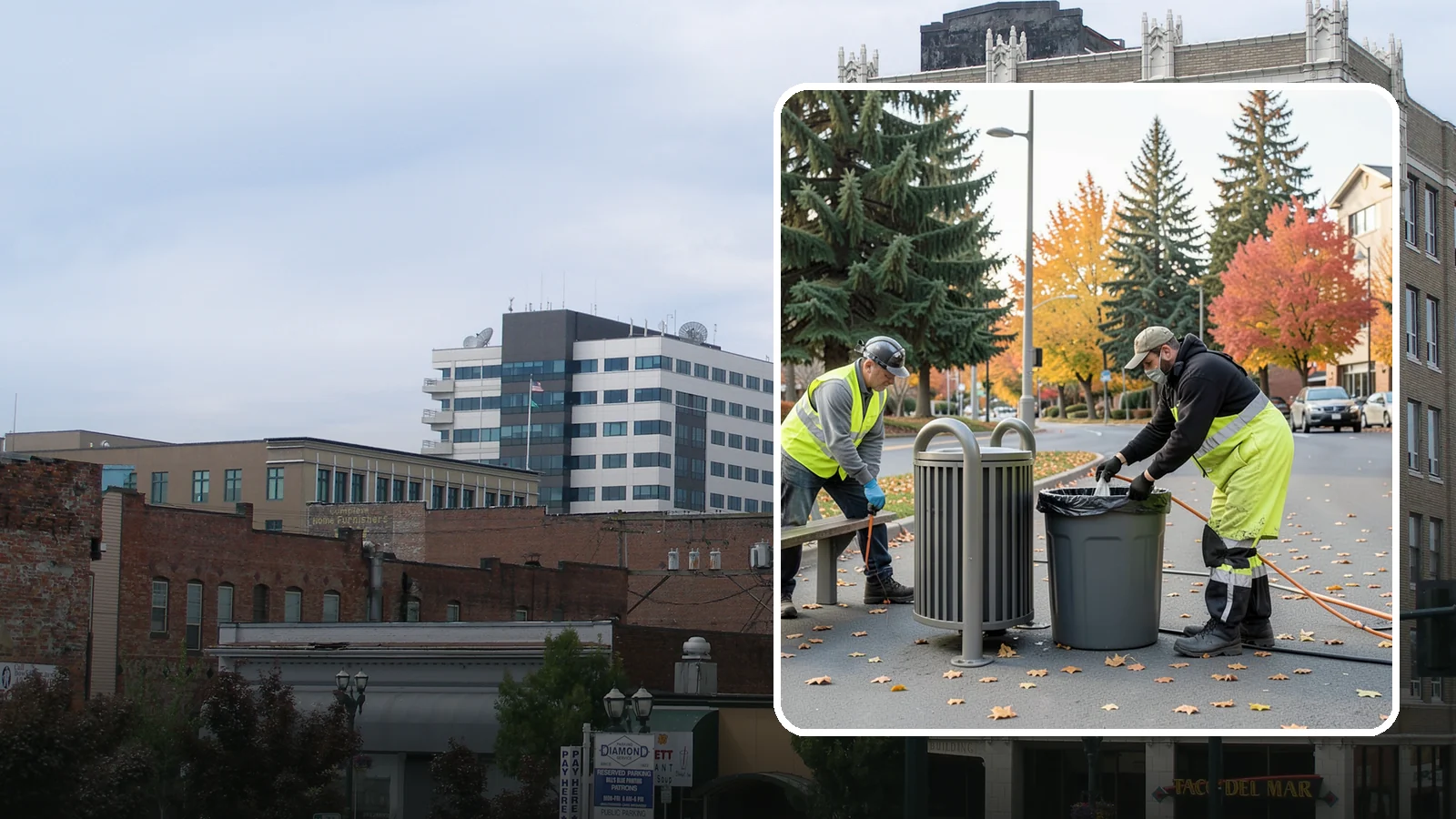 Waste Receptacle Servicing in Everett, Snohomish County, WA - Scheduled emptying, cleaning, and upkeep of public trash and recycling receptacles.