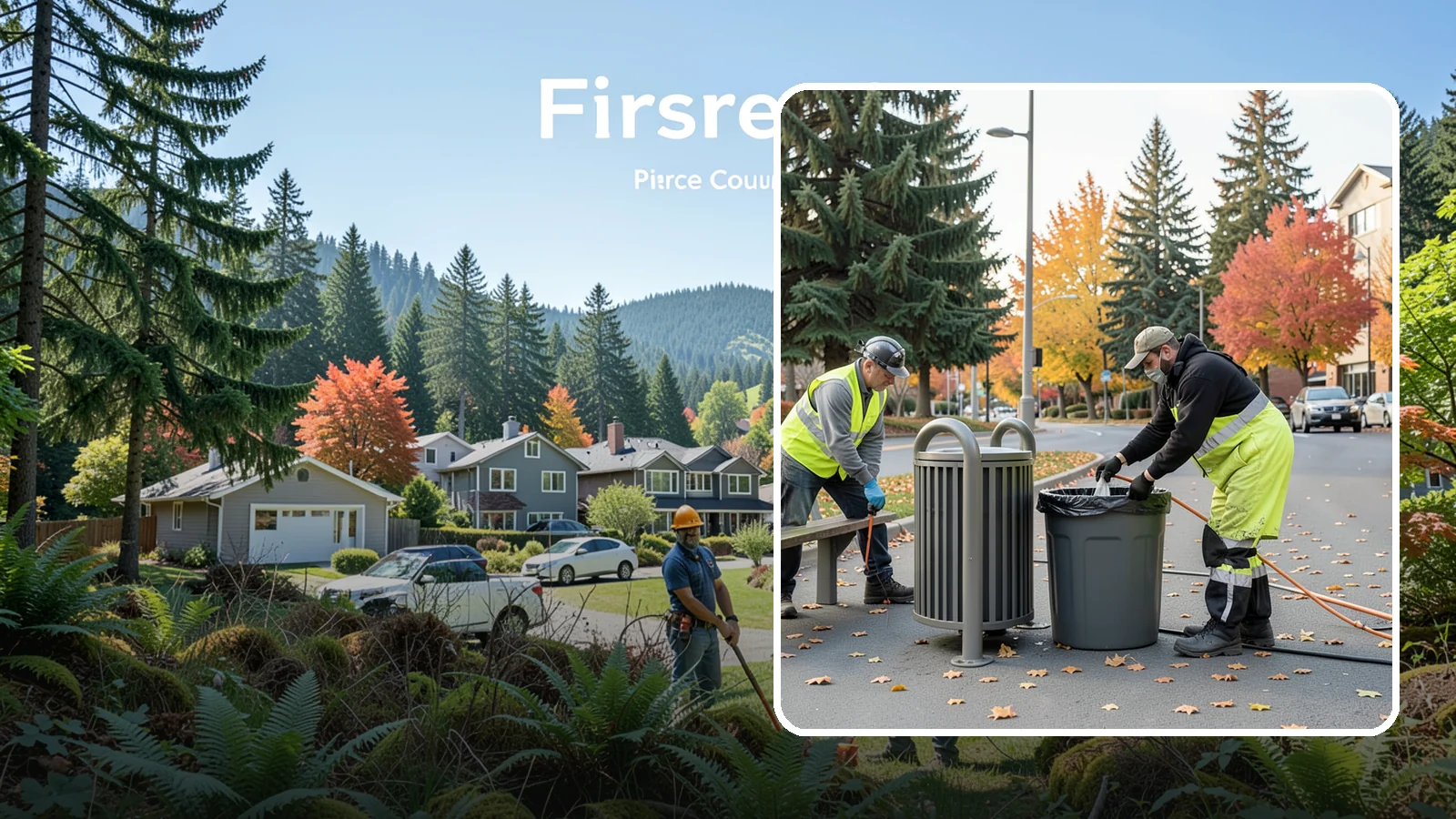 Waste Receptacle Servicing in Fircrest, Pierce County, WA - Scheduled emptying, cleaning, and upkeep of public trash and recycling receptacles.